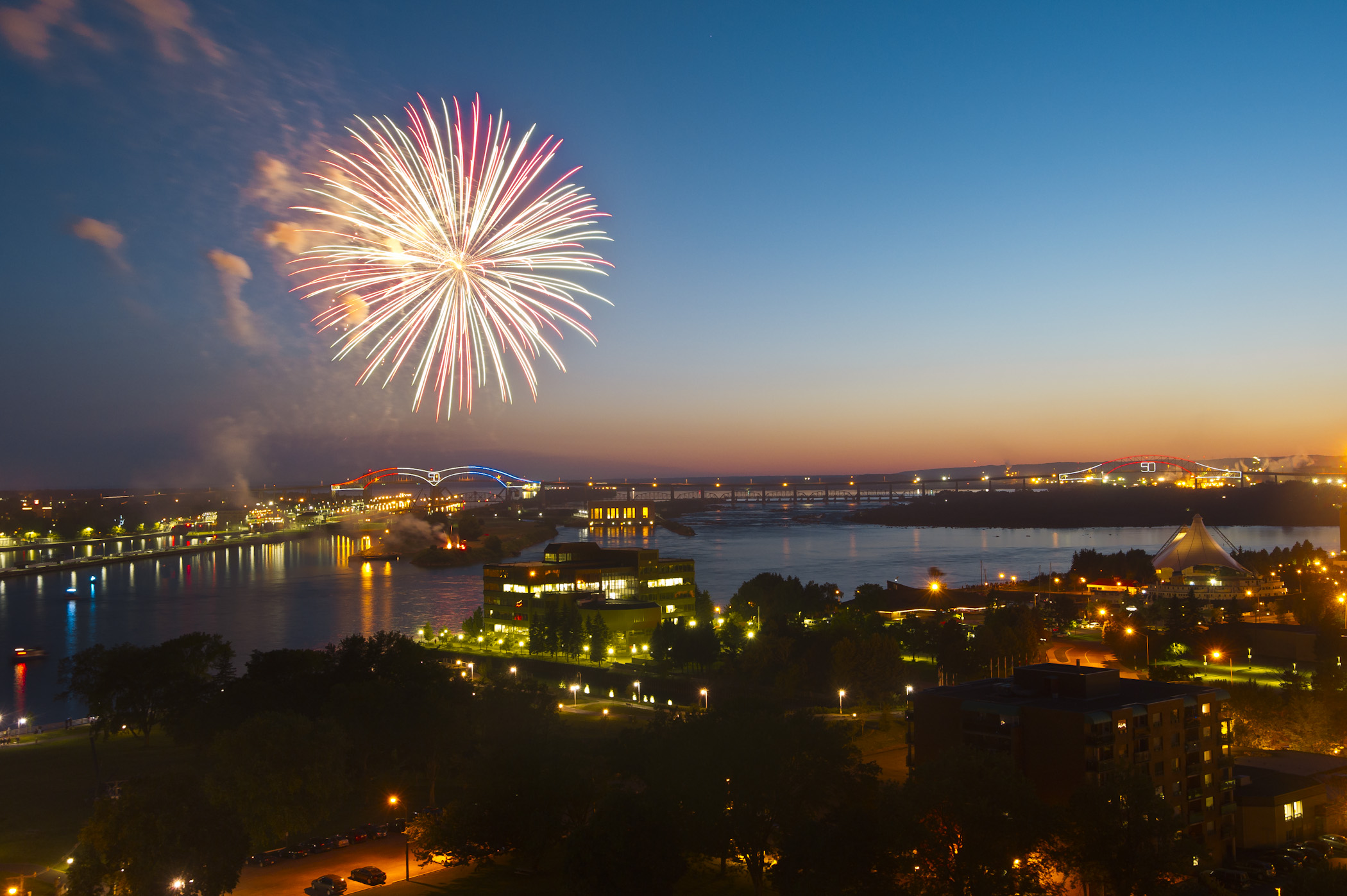 Canada Day Bridge Fireworks 