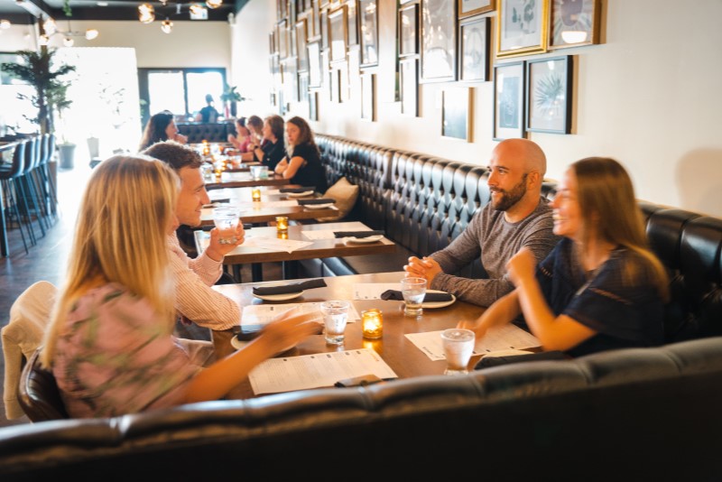 People sitting in a restaurant