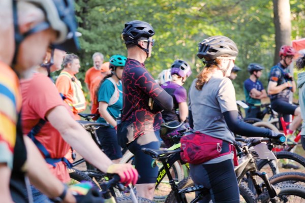 Mountain Bike Racers on the start line