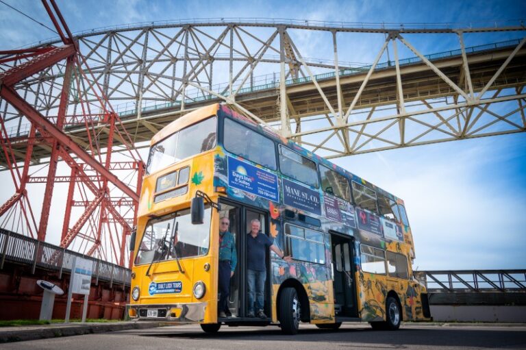 Bus and a bridge