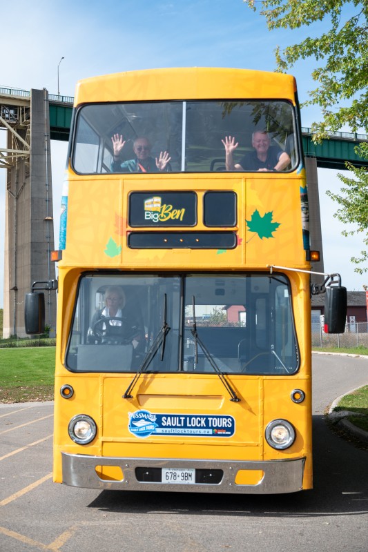 Two men and a bus
