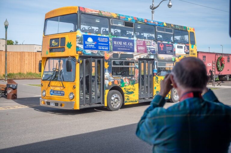 Two men and a bus
